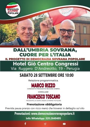 Riunione Nazionale Democrazia Sovrana Popolare - Perugia 28 settembre 2024